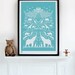 Noah's Ark in Poppy Red - decorative screen print