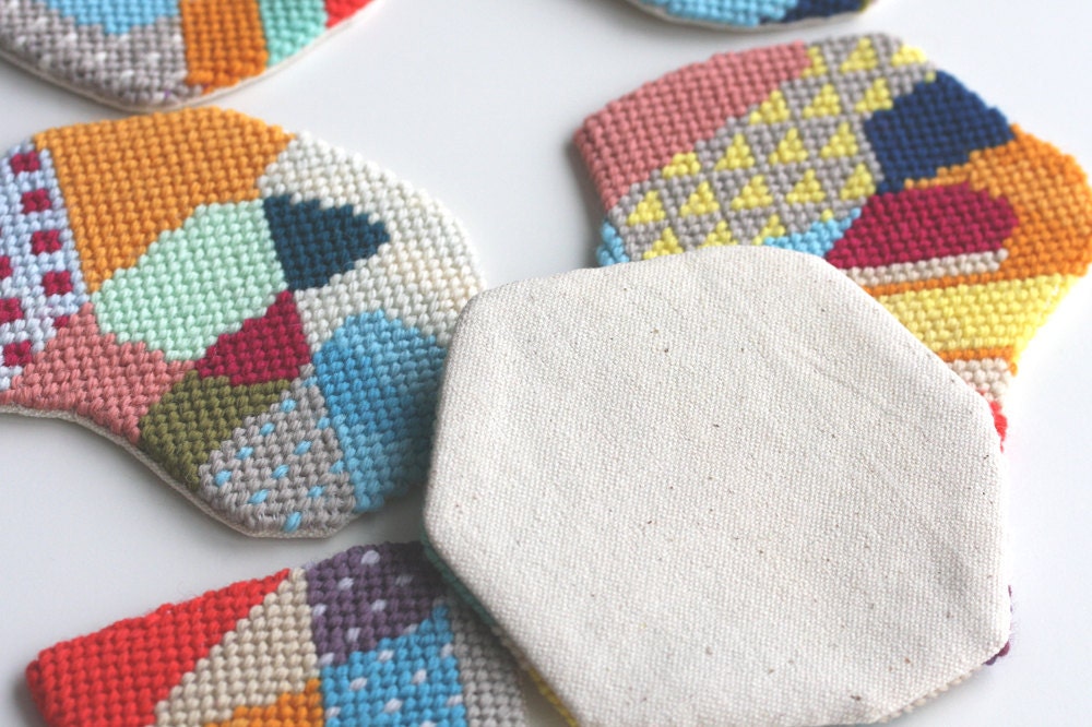 RESERVED / needlepoint Impromptu coaster 3