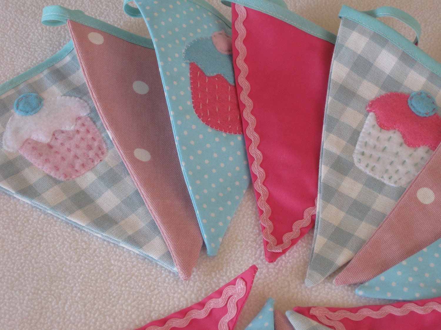 Cupcake Tea Party Banner Bunting Custom made ideal for a Birthday Party or Celebration or Photo prop