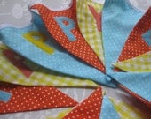 Happy Birthday Banner Bunting Orange, Yellow and Turquoise Birthday Party Celebration or Photo prop Custom Made to order Il_170x135