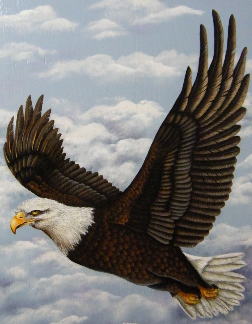 Hand Painted Eagle Wooden Wall Hanging - FREE SHIPPING