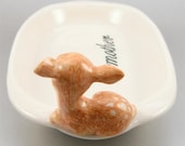 fawn mother plate in porcelain