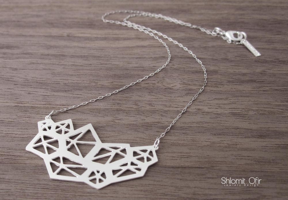 Small Pentagon Necklace in Gold