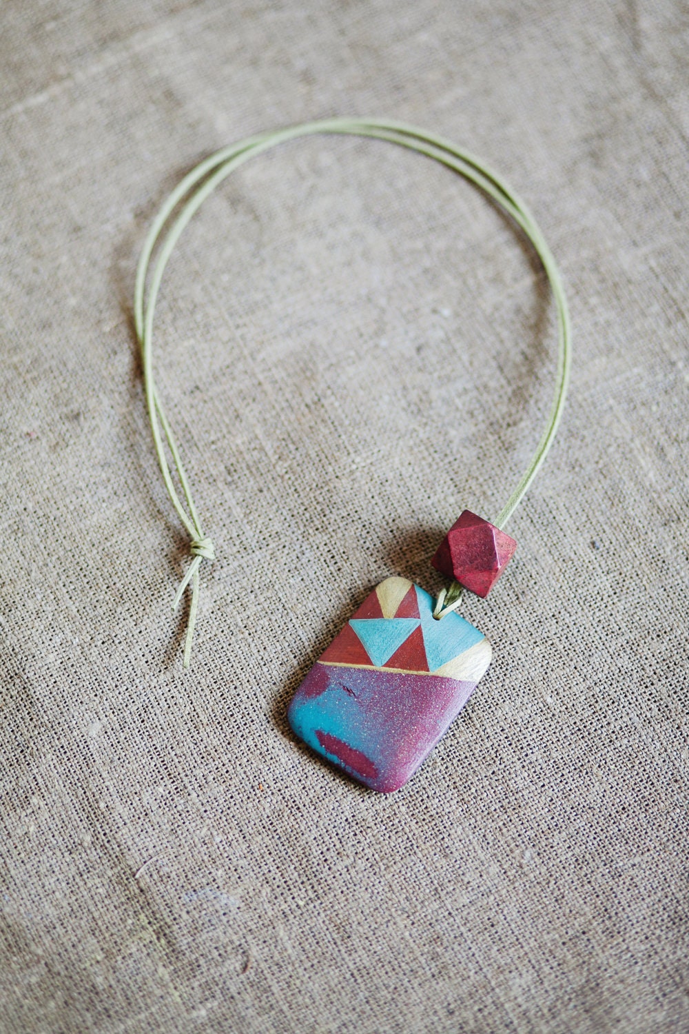 Geometric Necklace / Boho Necklace / Wooden Necklace / Tribal Necklace
