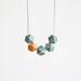 Wooden Boho Necklace / Mint Necklace / Mustard- Mint Necklace