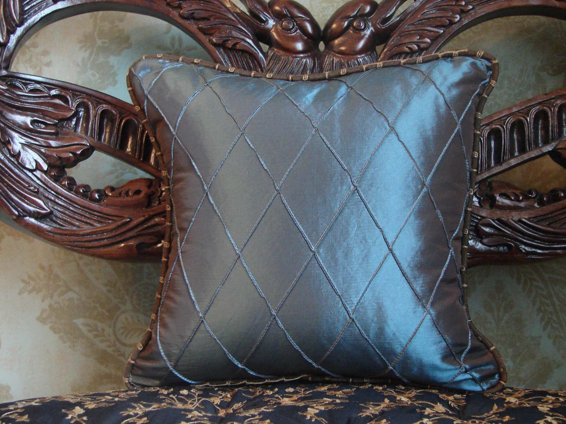 Turquoise blue decorative pillow