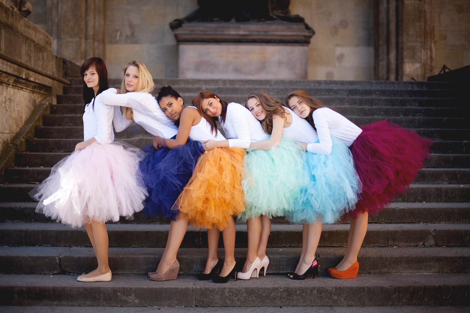 Bella Mode - Custom Ballet Style Mid-length SEWN Tutu Skirt -  Choose your colors and length - for weddings and formals