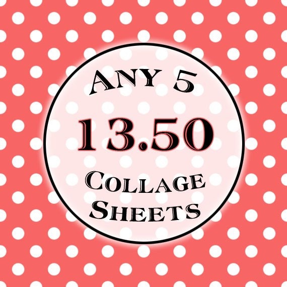 SPECIAL - Any 5 Collage Sheets for 13.50