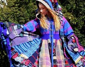 Upcycled SnugglePants Sweater Coat with a Medieval Liripipe Hood and Bell Sleeves- RESERVED