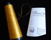 Bright Gold Metallic Thread - 300 YARD spool of Treasure Braid Petite by Rainbow Gallery Color - PB01Gold