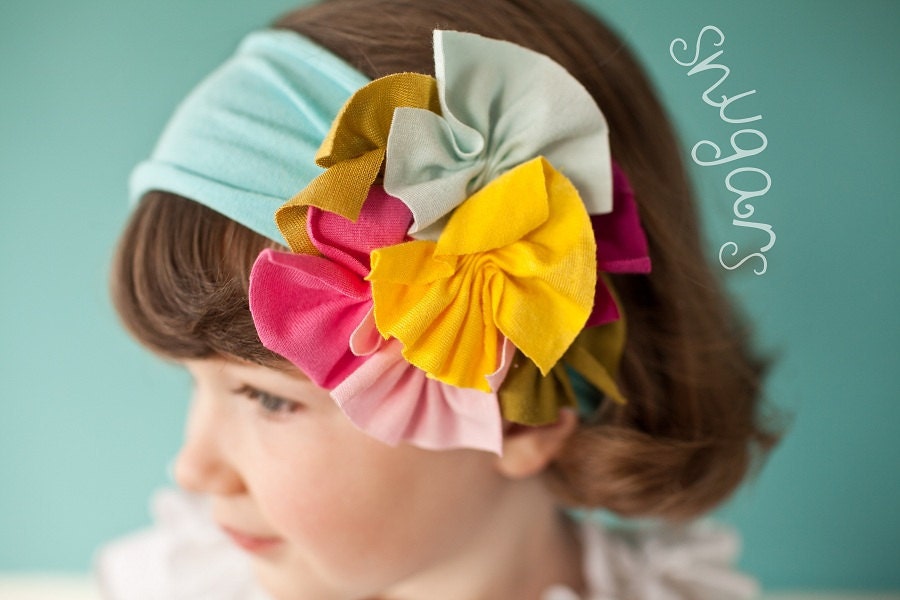 Garden Party Snugar headband hair band girls toddler infant baby PINK