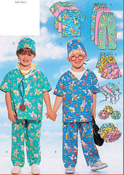 child scrubs sewing pattern pajamas costume play by patterns4you scrub sewing patterns 407x572 il 570xN.246336864 Scrub Sewing Patterns