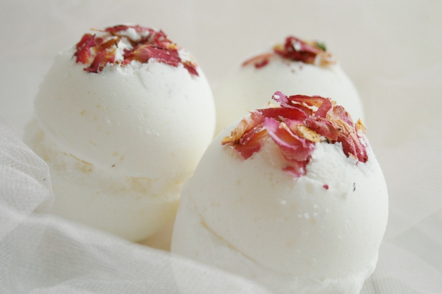 Rose Peppermint Bath Bombs - Essential Oil Bath Bombs - Aromatherapy Bath Bombs - Set of 3