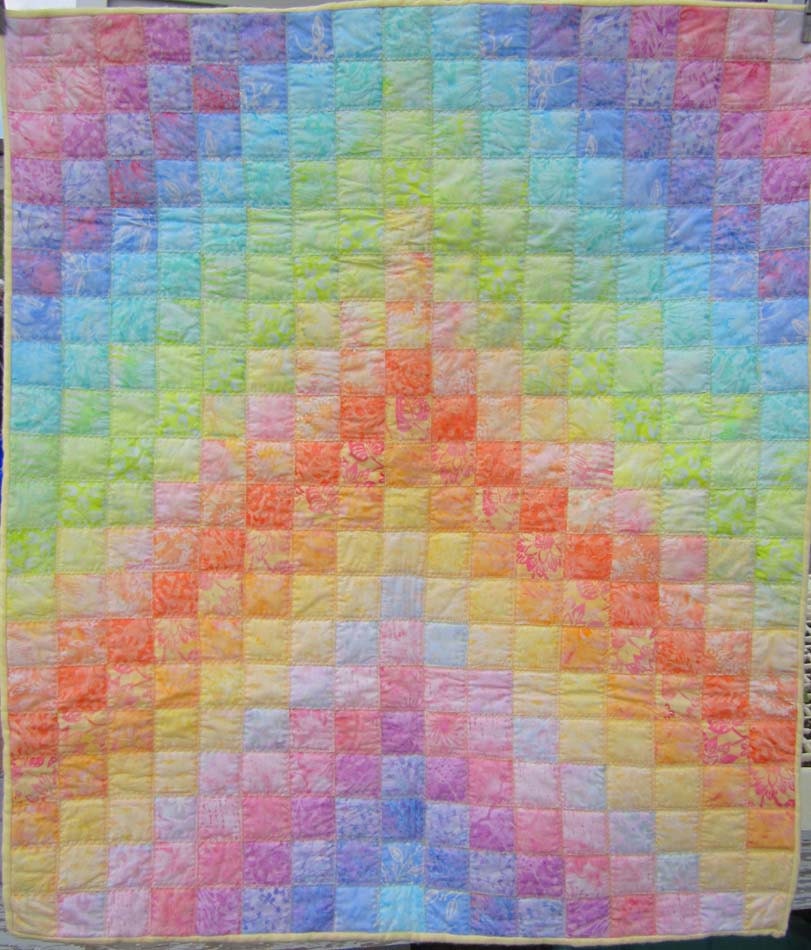 Sherbet Pastel Rainbow Baby Blanket. Quilted. Soft Fleece Backing. Unisex.Free Shipping U.S.
