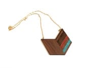 ARIZ - Laser cut walnut necklace, color