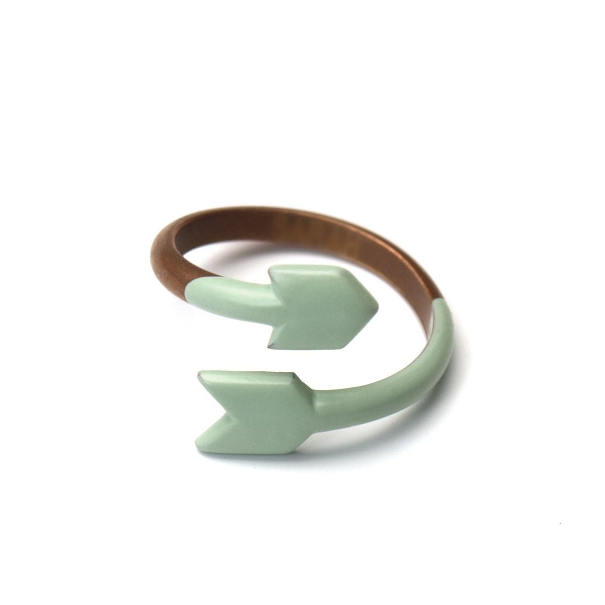 ARROW RING - Copper and dipped enamel - Seafoam original