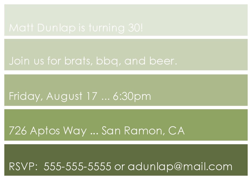Simple Color Block Birthday Invitation -- Printable Digital File
