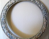 OOAK-RARE FRAME-Extra Large Round Hand-Carved Wood Vintage Framed Chalkboard-Magnetic Chalkboard-Framed Memo Board-Decorative Wall Mirror