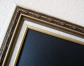 ELEGANT TRADITIONAL BAROQUE Ornate Vintage Framed Chalkboard-Magnetic Chalkboard-Kitchen Chalkboard Organizer-Chalk board-Gold & Linen