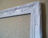 PHOTO BOOTH PROP-Wedding Photography-34"x 28" Lg Old World Ornate Vintage Frame Only-Pictures-Portraits-Mirror-Wedding Menu-AnY Color-White
