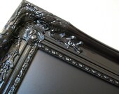 CHALKBOARD WEDDING SIGN-Decor-Menu-Seating Chart-Large Framed Magnetic Chalkboard-Baroque Ornate Vintage Black Framed Chalkboard-Memo Board