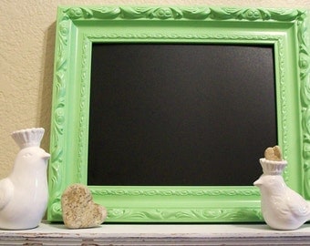Mini Chalkboard -AnY COLOR or Green-Ornate Vintage Style Wood Frame-8x10 Picture Frame-Chalkboard-Magnetic Chalkboard-Memo Board-Wall Mirror