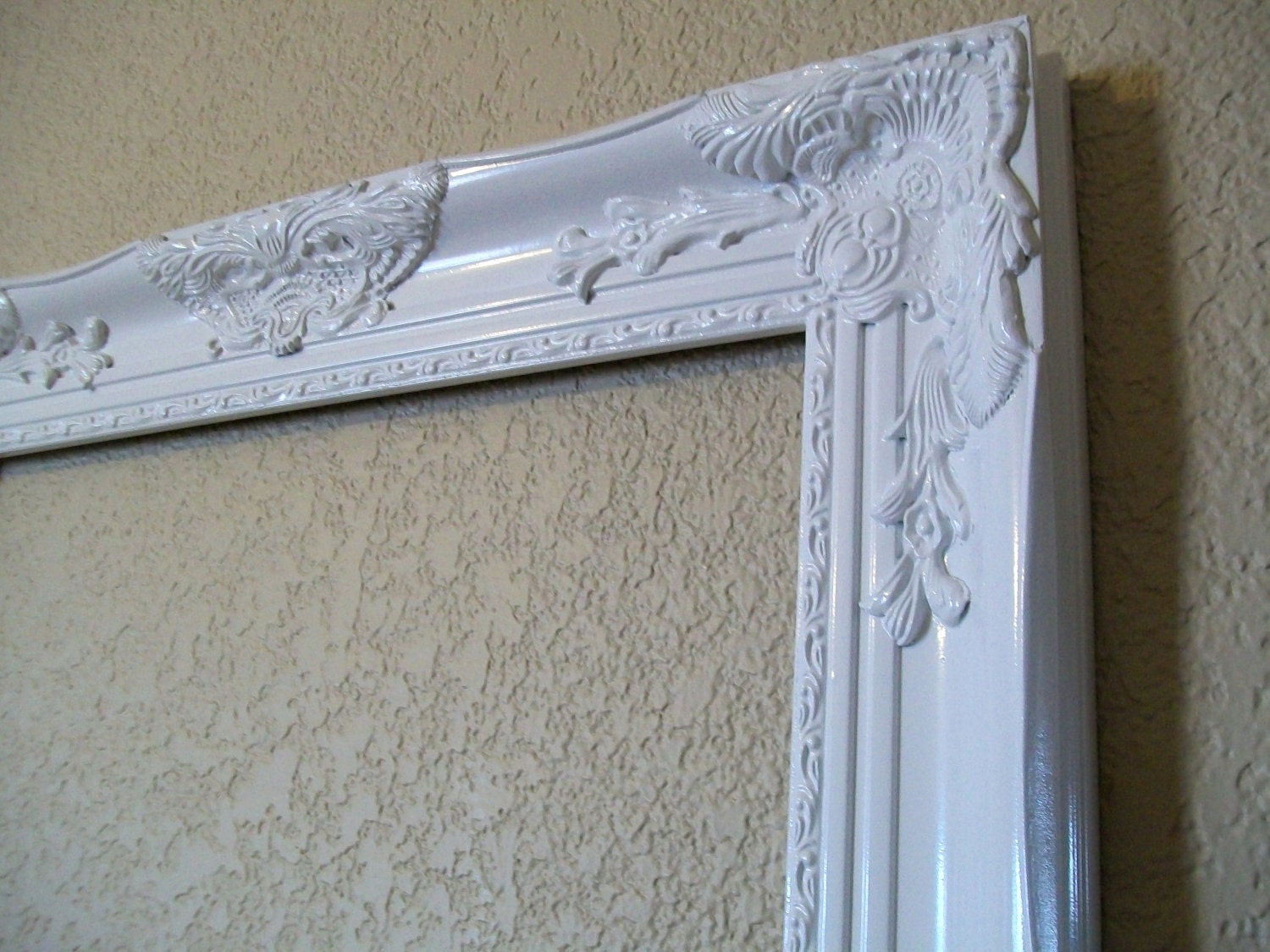 Vintage Inspired FRAME Only-ANY Color-White-26x22 Lg Victorian Ornate Wood Frame-Pictures-Portraits-Prints-Photo Props-Photo Prop Frame