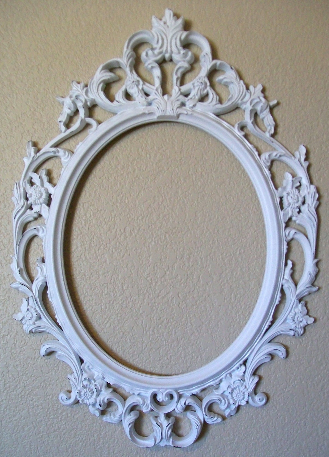 SHABBY CHIC FRAME White Large Ornate Vintage by shabbymcfabby, 154.00