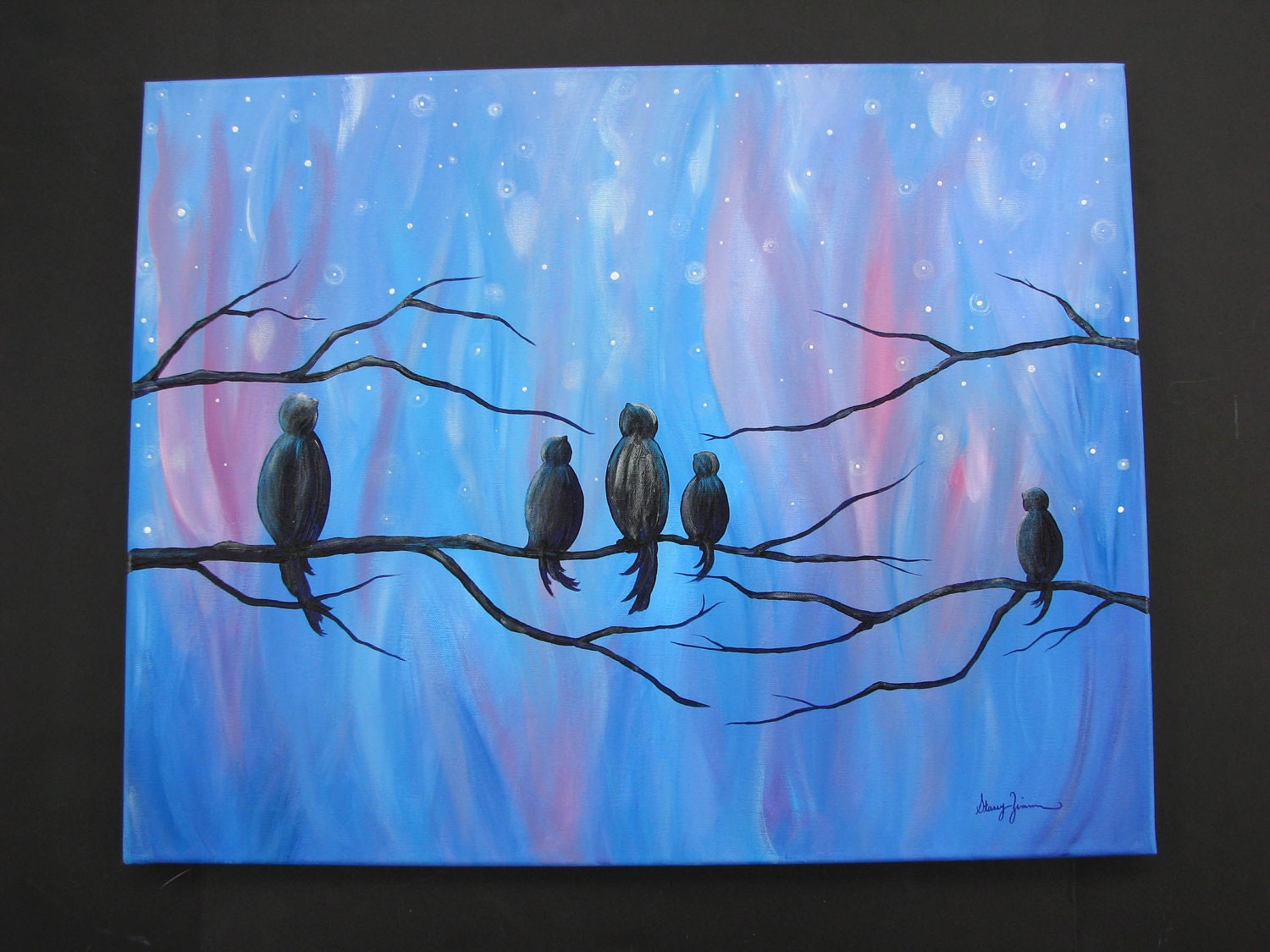 Northern Lights, 22 x 28, Original Acrylic Painting on Gallery wrapped Canvas, Ready to hang