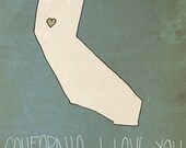 I Heart California - 5 x 7 - Illustration Print