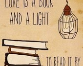 Love Is A Book - 5 x 7 - Illustration Print