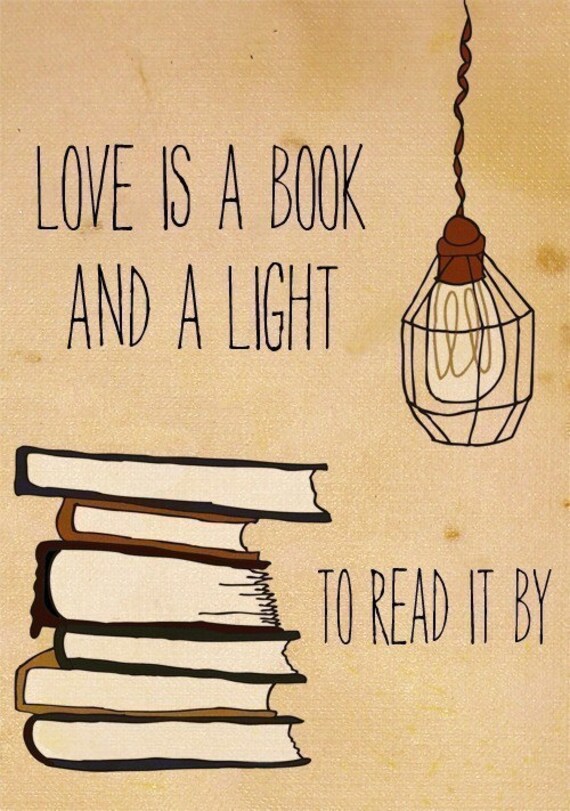Love Is A Book - 5 x 7 - Illustration Print