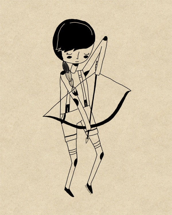 Sale 25% Off - Bows and Arrows - 8 x 10 - Illustration Print