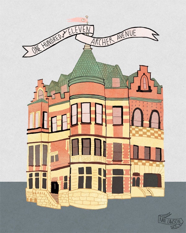 Archer Avenue - 8 x 10 - Illustration Print