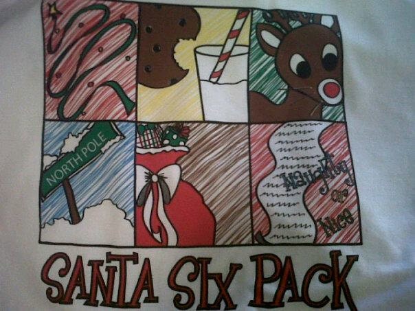 Santa Six Pack Christmas Tshirt