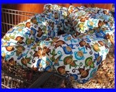 Shopping Cart Cover and High Chair Cover and tote bag set in Urban Zoology Monkeys