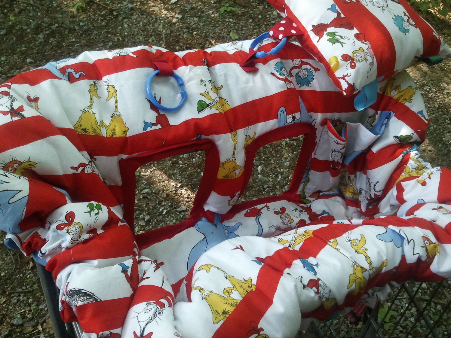 Shopping Cart Cover and High Chair Cover in Dr. Seuss, neutral boy or girl