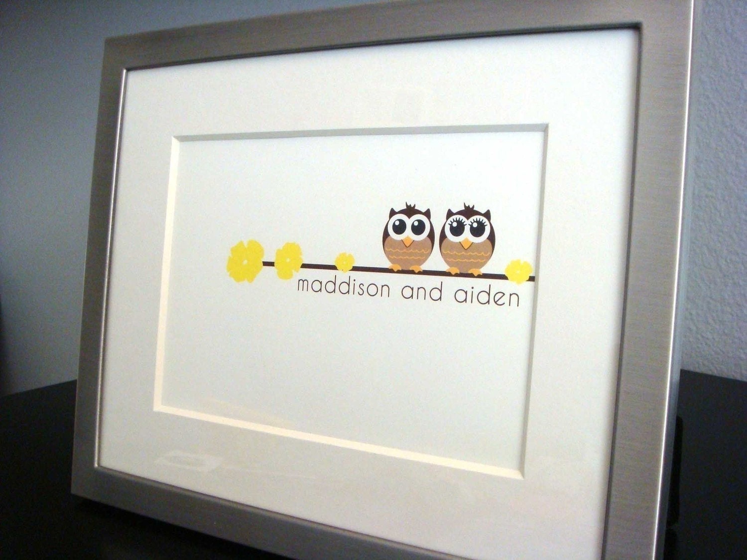Personalized Print - Two Owls Sitting In A Tree