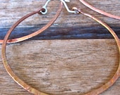 BIG, Handforged Copper Hoops With Silver Wires