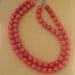 Chunky Necklace Coral Statement with Large Beads, Double Serendipity