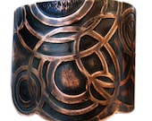 Etched Copper Cuff . Constellation  - handmade copper jewelry