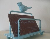 2 bird business card holders college desk organization office accessory craft show display, you choose colors