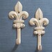 shabby chic home, fleur de lis hooks, cottage chic, in robins egg blue, cream, brown, many other colors