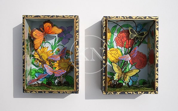 Items similar to Butterfly garden diorama art on Etsy