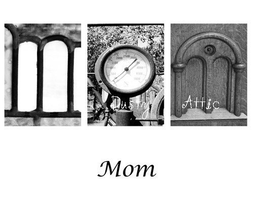 MOM M-O-M Word Art Architectural Alphabet Letters Print 8x10