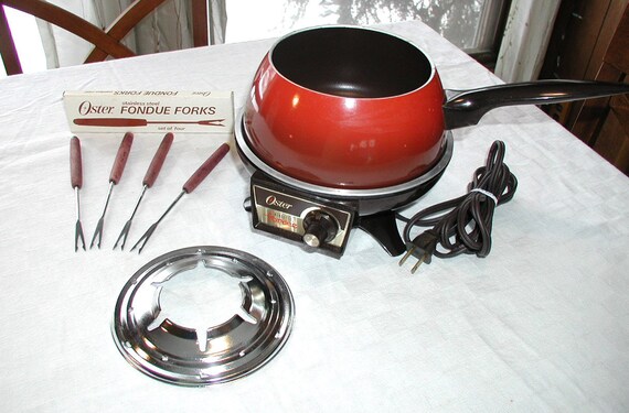 Oster Electric Fondue Pot Set Almond Vintage 1980s Kitchen