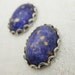 2pcs Vintage Amethyst Sapphire Cabochons 18x13mm Oval