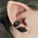 Dark Forest Right Ear Cuff - Black Leaves Filigree