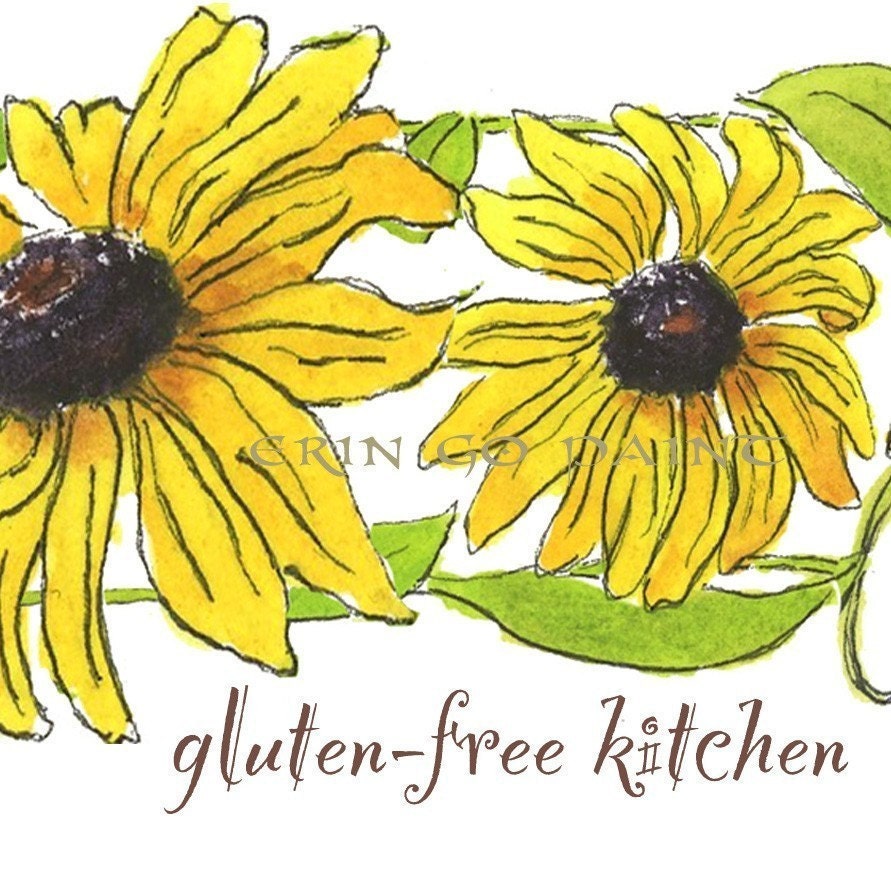 Personalized Kitchen Art Black Eye Susan 5x7 Print