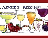 Cocktail Party Art Ladies Night 5x7 print